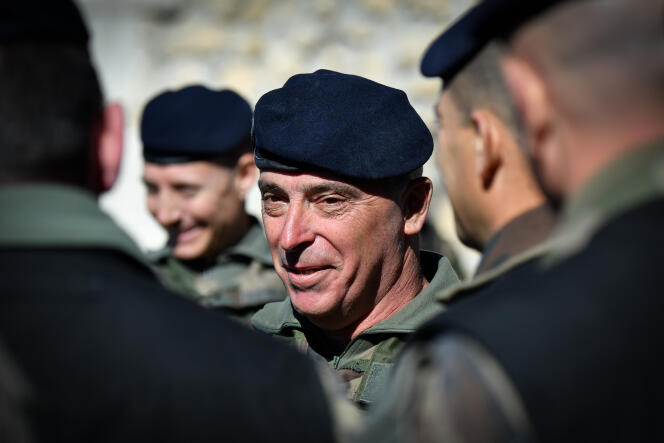 Le général Bernard Barrera lors du lancement du Centre d’entraînement au tir interarmée, à Canjuers (Var), le 11 mars 2019.