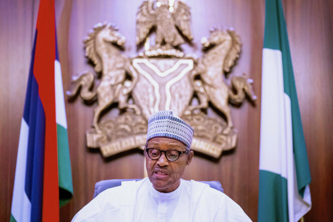 Le président nigérian, Muhammadu Buhari, lors d’une allocution télévisée, jeudi 22 octobre 2020