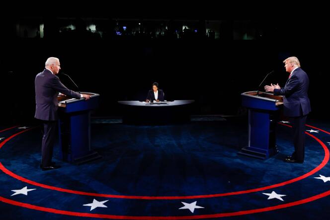 Les deux candidats à la Maison Blanche, Joe Biden et Donald Trump, ont livré leur deuxième et dernier débat télévisé avant l’élection, sous la houlette de la modératrice Kristen Welker, jeudi 22 octobre, à Nashville (Tennessee)
