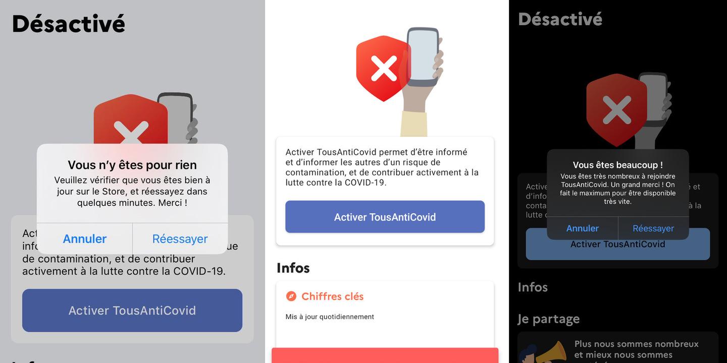 tousanticovid le lancement de l application perturbe par des bugs
