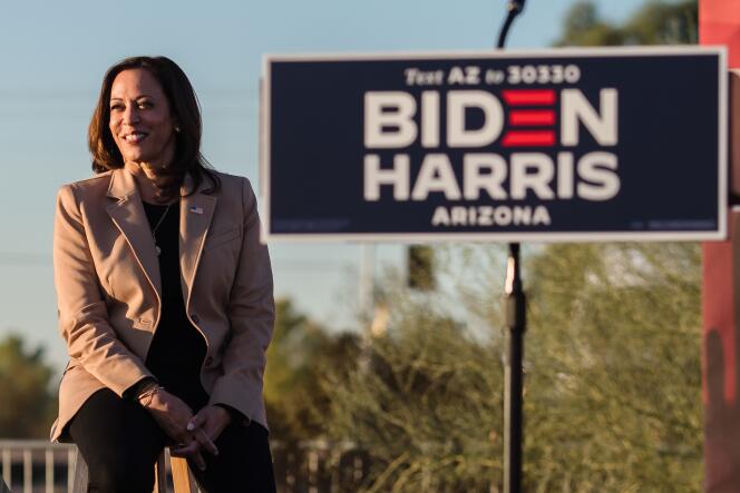La candidate démocrate à la vice-présidence américaine Kamala Harris, le 28 octobre à Phoenix, Arizona.