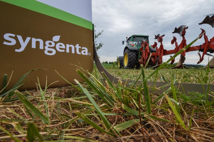 Le logo du fabricant de pesticides Syngenta, à Geispitzen, dans le Haut-Rhin, en 2017.