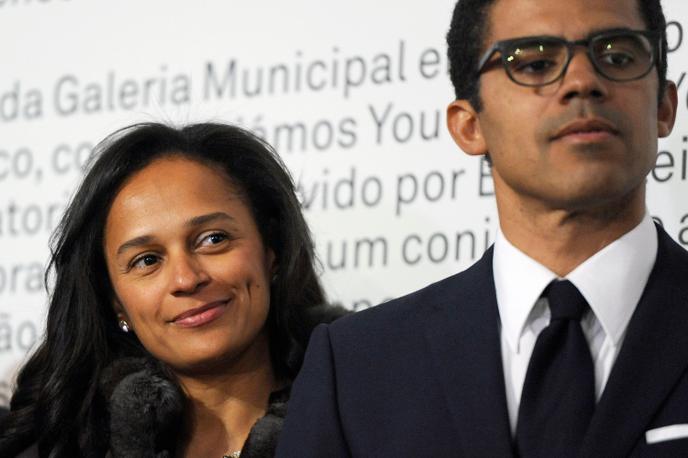 Sindika Dokolo (à droite), en compagnie de son épouse Isabel dos Santos, à Porto, au Portugal, en mai 2014.