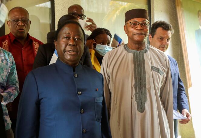 Le 2 novembre 2020, l’ancien président de la Côte d’Ivoire Henri Konan Bedié, leader du Parti démocratique de Côte d’Ivoire (PDCI), s’est exprimé, après une réunion avec les partis de la coalition d’opposition ivoirienne, à Abidjan.