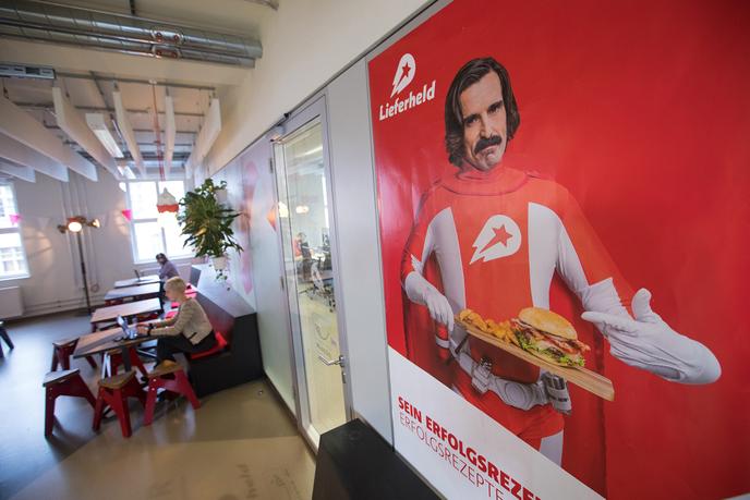 Au siège de Delivery Hero, à Berlin, en 2017.