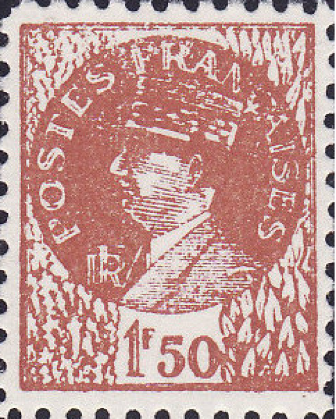 Faux timbre « De Gaulle » de propagande diffusé dans la région de Nice en 1943.