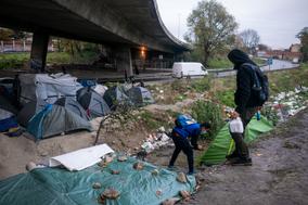 Campement de migrants, à Saint-Denis (Seine-Saint-Denis), le 2 novembre.