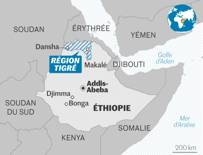 Carte Ethiopie région Tigré