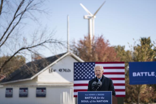 Joe Biden en campagne, à Des Moines, en Iowa, le 30 octobre.