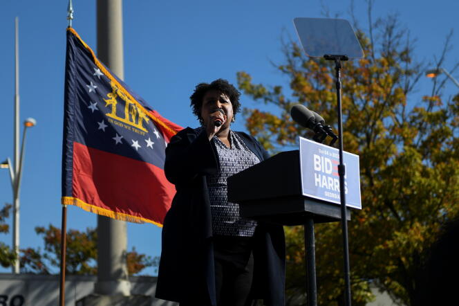 La militante et ex-élue démocrate Stacey Abrams, le 2 novembre à Atlanta.