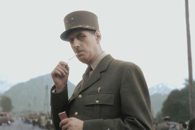 Le général de Gaulle, en mai 1945, en Autriche.