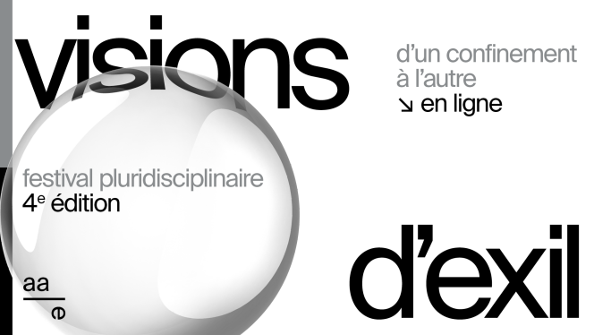 Le logo et l’affiche du festival pluridisciplinaire « Visions d’exil ».