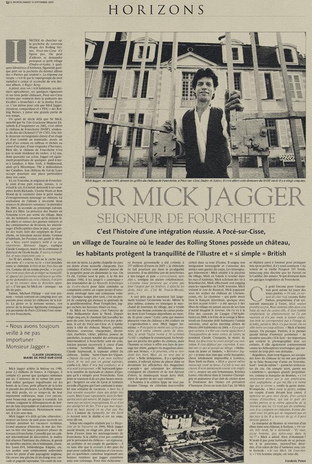 Il Etait Une Fois Sir Mick Jagger Seigneur De Fourchette