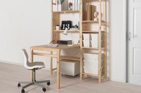 Combinaison bureau-table Ivar chez Ikea.
