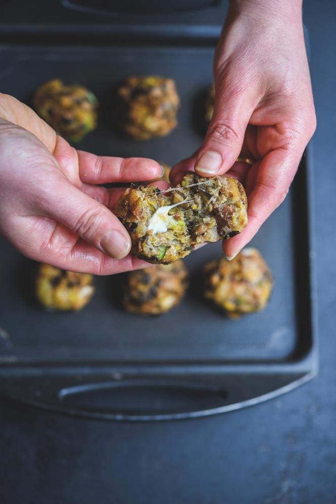 Les boulettes poireaux-mozzarella de Déborah Dupont-Daguet.