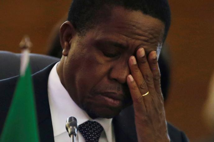 Le président zambien, Edgar Lungu, à Pretoria, en août 2017.