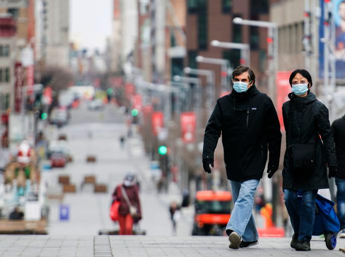 Une rue passante de Montreal, dimanche 22 novembre.