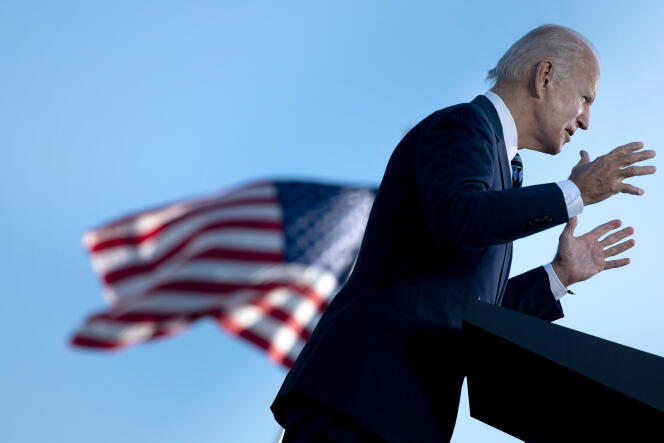 Joe Biden, alors candidat démocrate à la présidentielle américaine, à Gettysburg (Pennsylvanie) le 6 octobre.