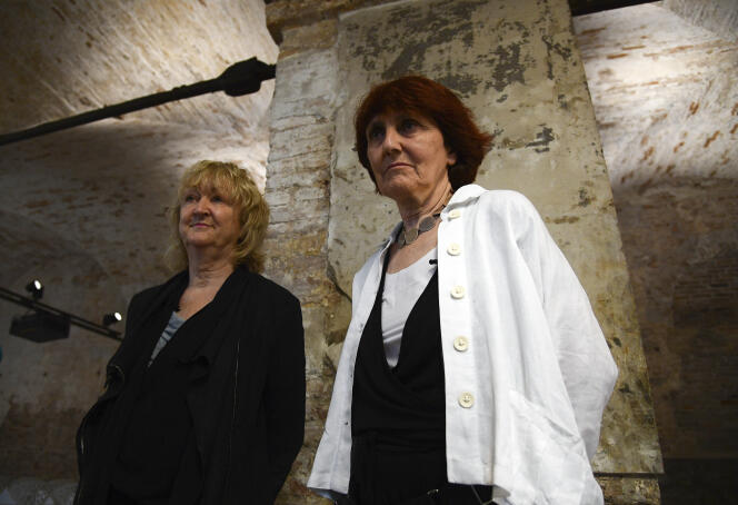 Yvonne Farrell et Shelley McNamara, fondatrices de l’agence Grafton, à Venise en mai 2018.