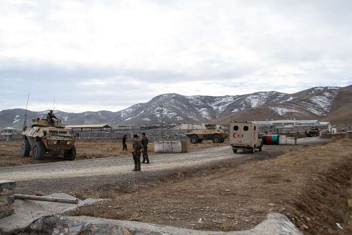 Security personnel deployed after a suicide bombing on 29 November 2020 hit a military base in Ghazni province.