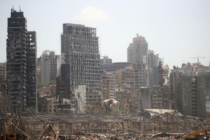 La zone portuaire de Beyrouth, quatre jours après l’explosion du 4 août.