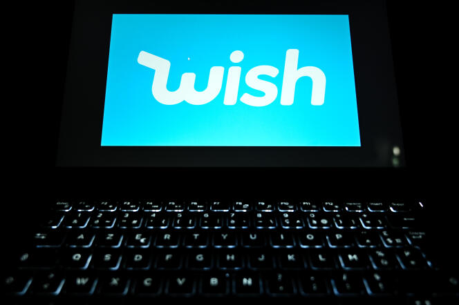 Le logo du site de commerce en ligne Wish à Paris, en mars 2019.