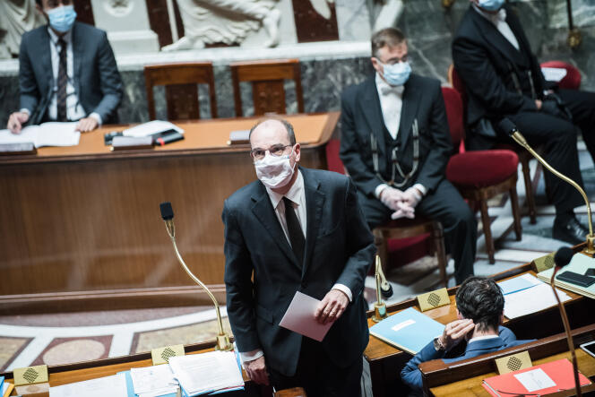 Le premier ministre, Jean Castex, à l’Assemblée nationale lors de la séance des questions au gouvernement, le 1er décembre.