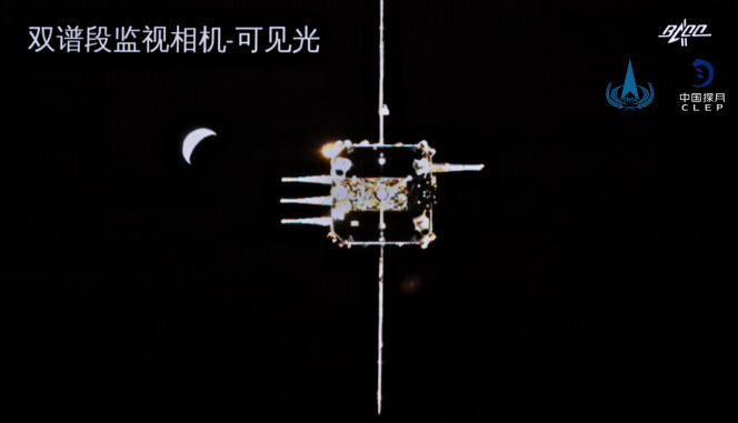 Cette photo prise et publiée le 6 décembre 2020 par l’Agence spatiale nationale chinoise (CNSA) par le biais de CNS montre l’orbiteur de la sonde lunaire chinoise Chang’e-5.