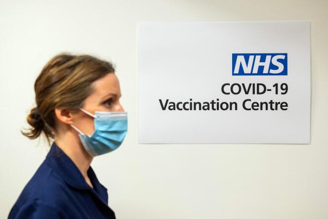 A nurse at a vaccination center at the Royal Free Hospital in London, December 7, 2020.
