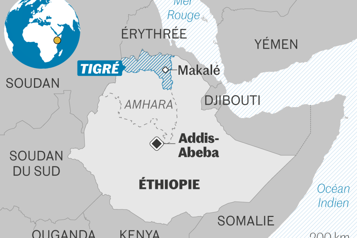 En Ethiopie, dix morts dans des bombardements sur la capitale de la région rebelle du Tigré