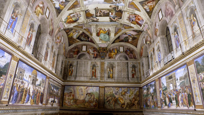 La chapelle Sixtine avec les fresques de Michel-Ange.