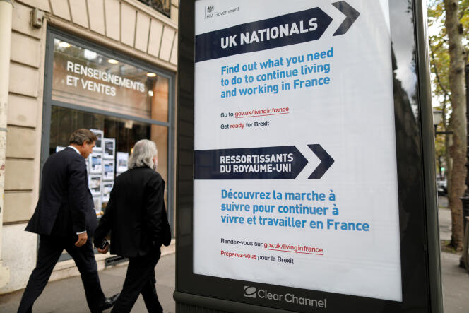 Campagne d’information à destination des Britanniques, le 17 octobre 2019.