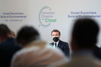Le président Emmanuel Macron, lors de la Convention climat,  le 14 décembre 2020, à Paris.