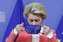 European Commission President Ursula von der Leyen arrives to deliver a statement at the EU headquarters in Brussels, Sunday, Dec. 13, 2020. Britain and the European Union say talks will continue on a free trade agreement ‚Äî a deal that if sealed would avert New Year's chaos for cross-border traders and bring a measure of certainty for businesses after years of Brexit turmoil. (Olivier Hoslet/Pool Photo via AP)