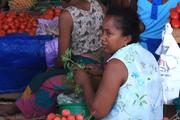 Une vendeuse de litchis sur le marché d’Hell-Ville, sur l’île de Nosy Be, à Madagascar, en 2013.