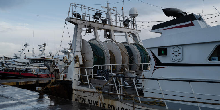 Boulogne-sur-mer, le 27 décembre 2020. Bassin Loubet, bateau de Jean Michel fournier, pêcheur