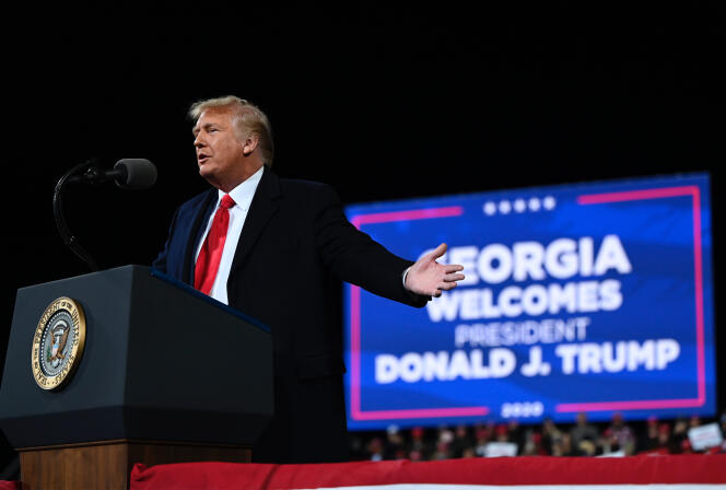 Le président Donald Trump, lors d’un rassemblement pour soutenir les candidats républicains au Sénat, à Valdosta, en Géorgie, le 5 décembre 2020.