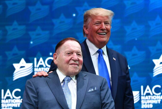 Sheldon Adelson et Donald Trump, en décembre 2019.