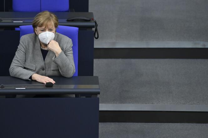 German Chancellor Angela Merkel in Berlin on 13 January.