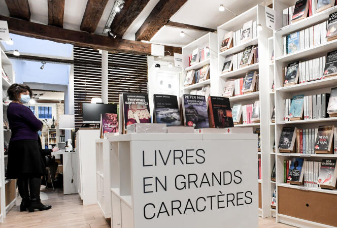 A la Librairie des grands caractères, le 7 janvier 2021, à Paris.