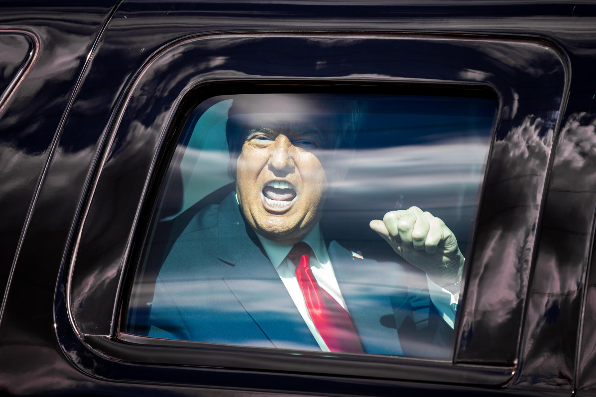 Le président sortant américain, Donald Trump, rejoignant sa résidence de Mar-a-Lago, en Floride, le 20 janvier.