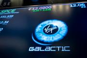 Le logo de la SPAC Virgin Galactic, lors de son introduction à la Bourse de Nex York, le 28 octobre 2019.