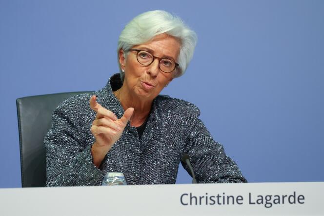 Christine Lagarde à Francfort (Allemagne), le 12 mars 2020.