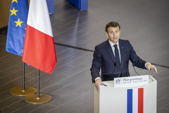 Emmanuel Macron, président de la République, à Palaiseau, le 21 janvier.