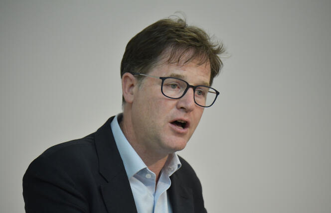 Le vice-président de Facebook chargé des affaires extérieures, Nick Clegg, lors d’un discours à la Hertie School of Governance, à Berlin, le 24 juin 2019.