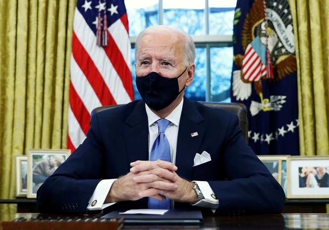Joe Biden dans le bureau Ovale à Washington, le 20 janvier.