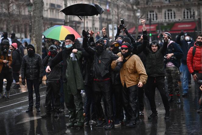 Sur la place de la République, à Paris, le 30 janvier.