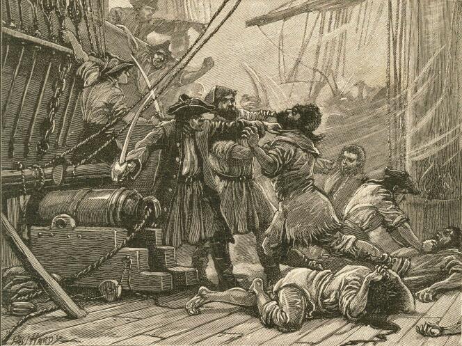 Pirates à l’abordage, au XVIIIe siècle.