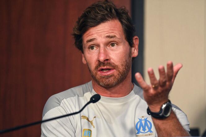 L’entraîneur de l’Olympique de Marseille, André Villas-Boas, lors d’une conférence de presse à Marseille, en août 2020.