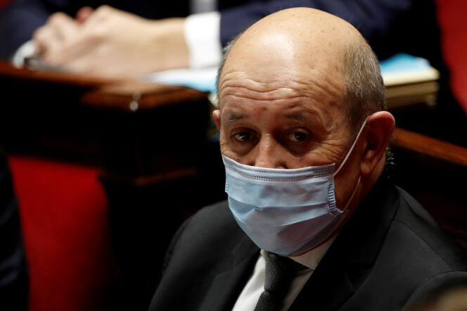 Le ministre des affaires étrangères français, Jean-Yves Le Drian, à l’Assemblée nationale, le 26 janvier 2021.